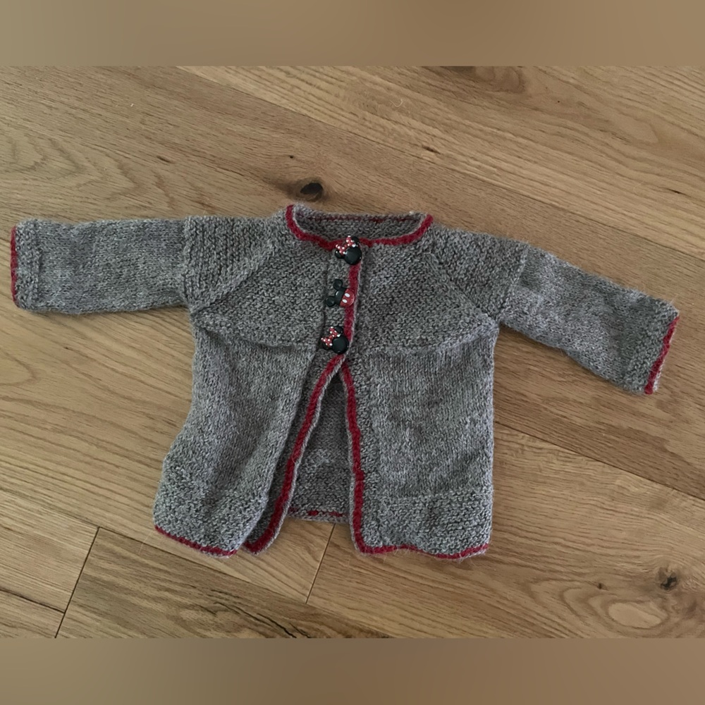 Mickey & Minnie Mouse Handmade Angora Blend Sweater 3-6mo